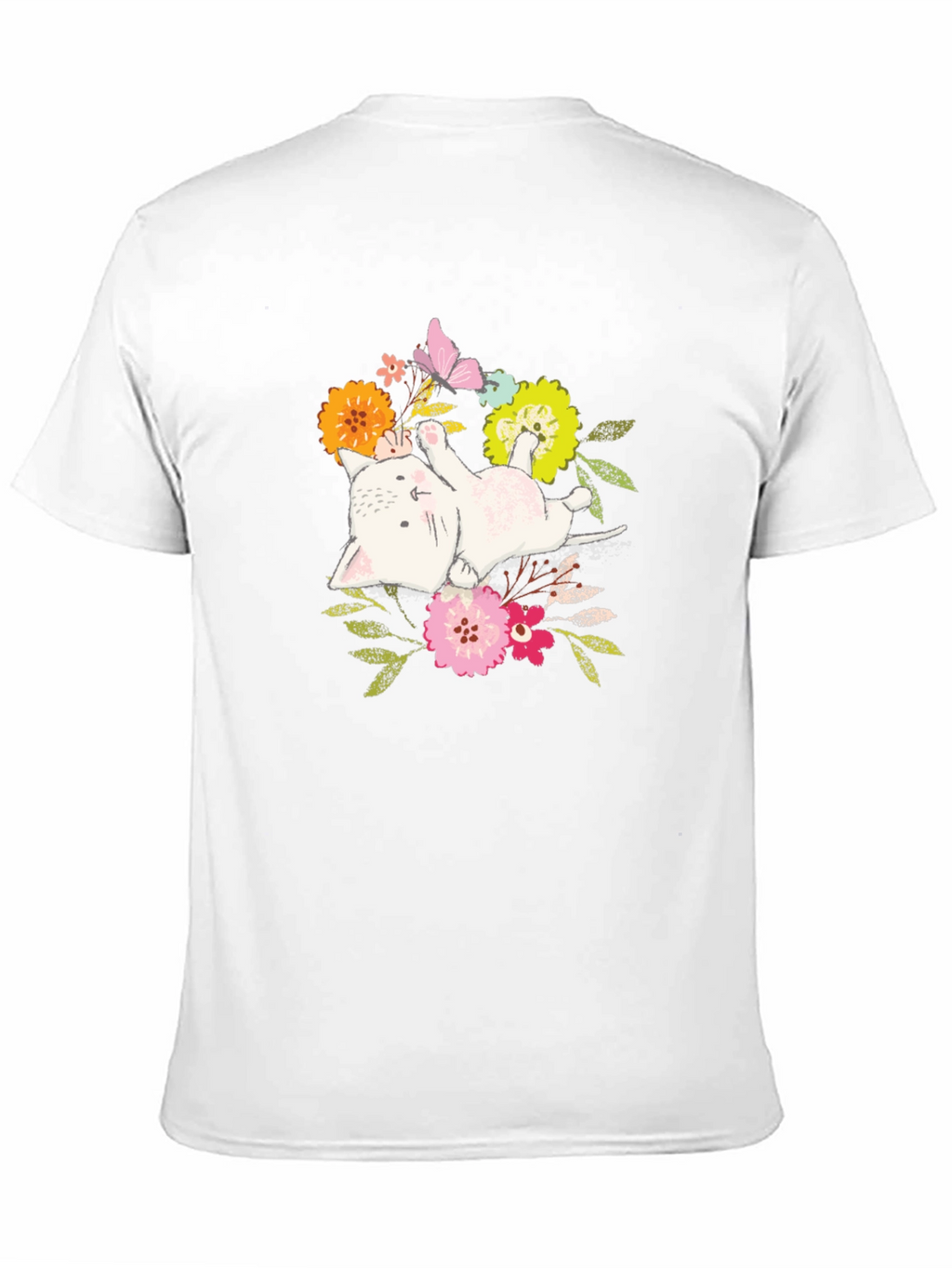 Floral Cat T-Shirt: Cute Kitten Graphic Tee