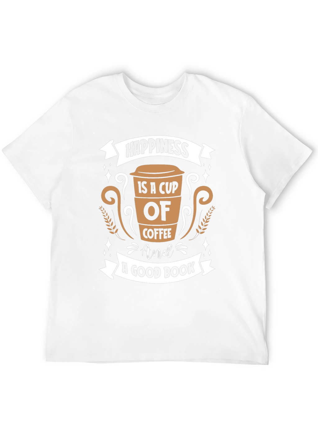 Coffee and Book Lovers T-Shirt - Happiness Design
