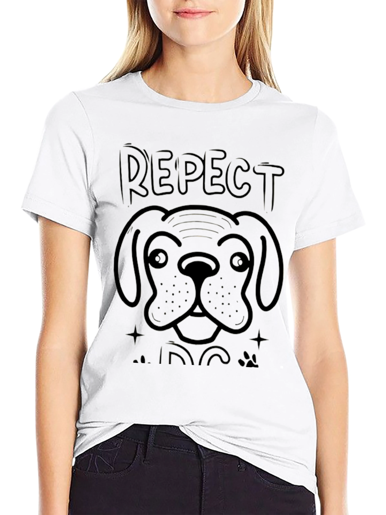 Respect the Dog Graphic T-Shirt - Black