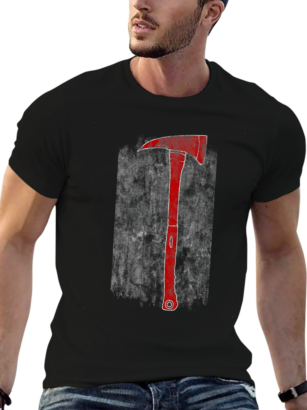 Firefighter Axe Graphic Tee - Black