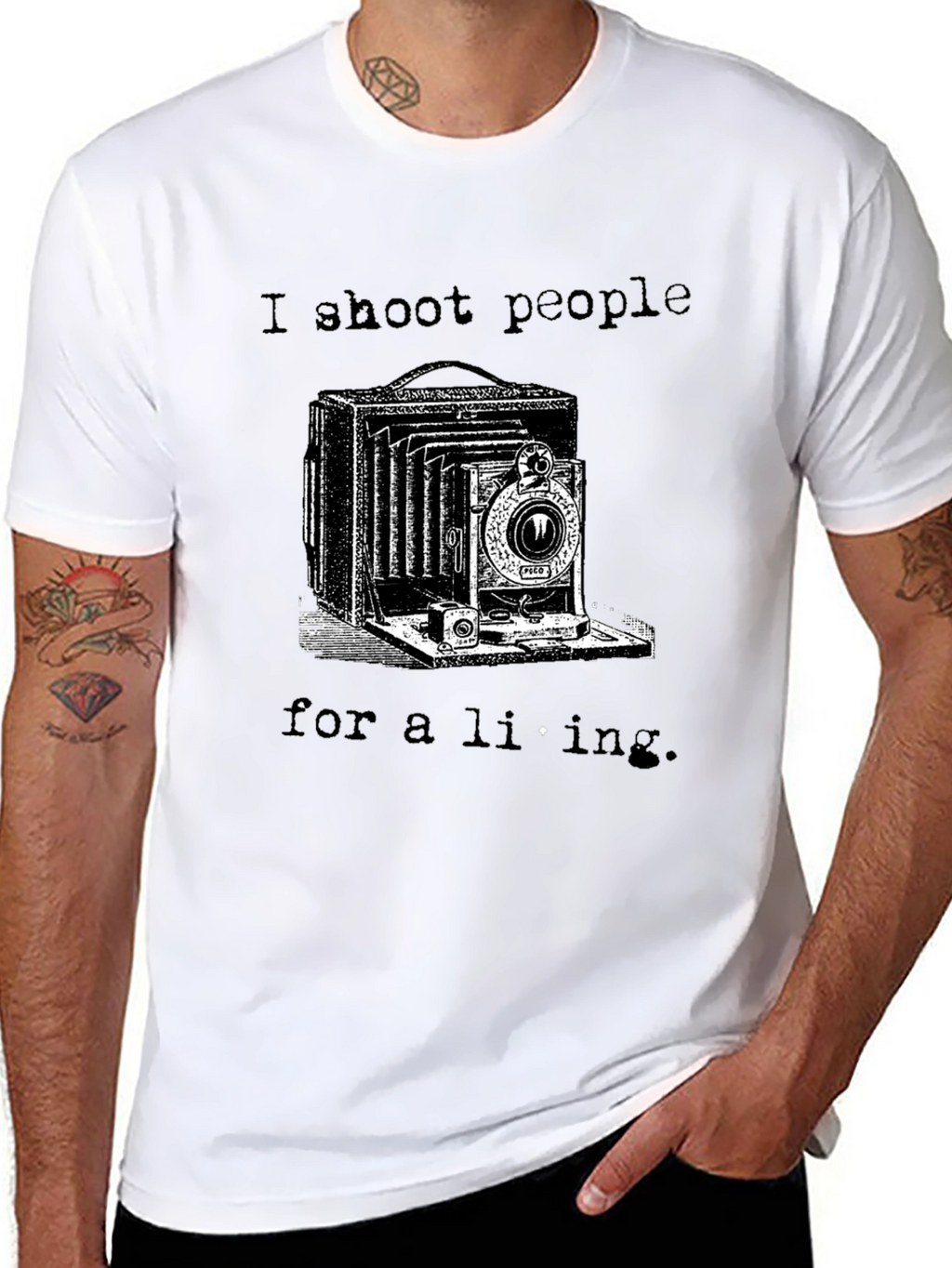 I Shoot People for a Living Black T-Shirt