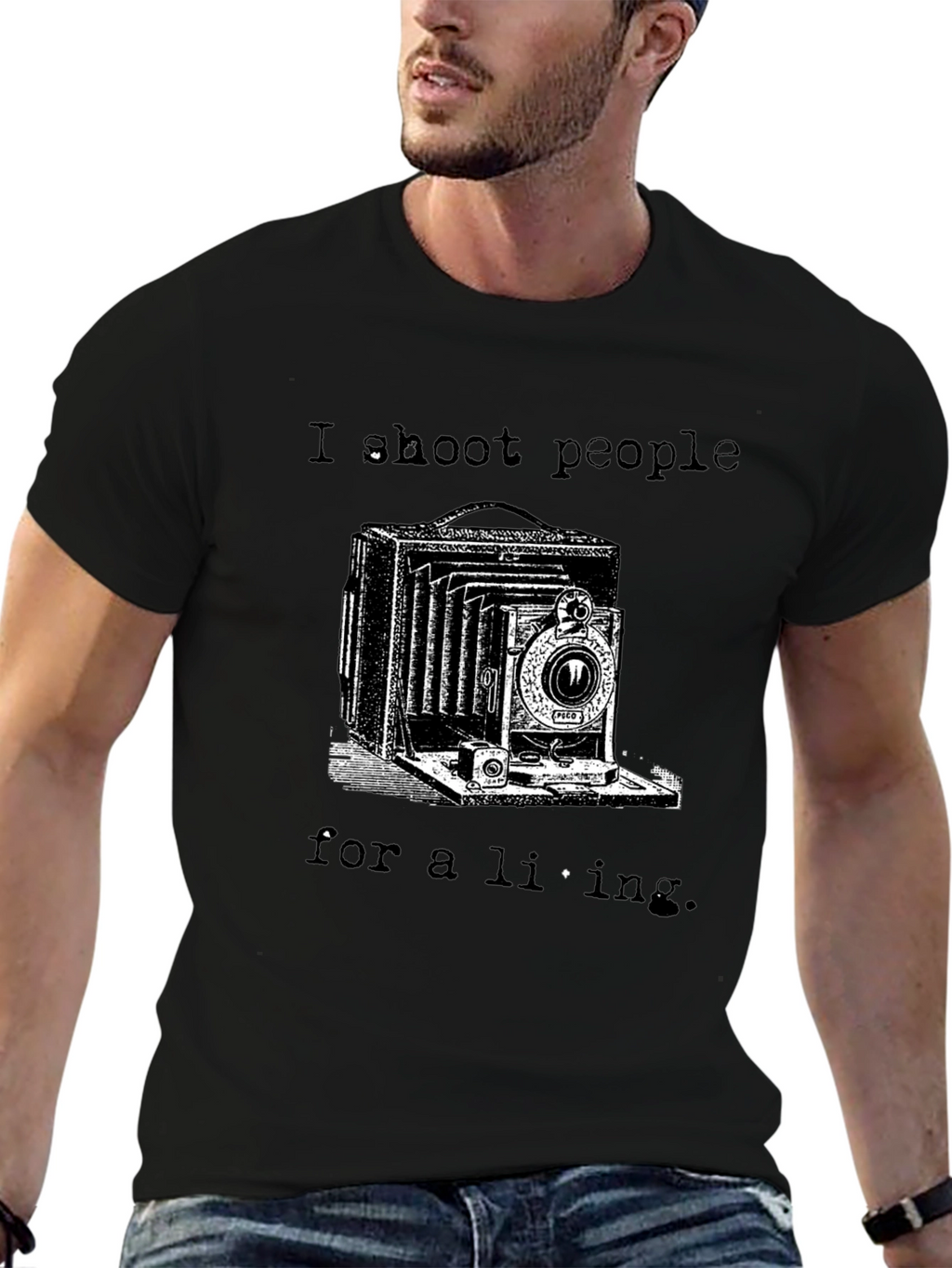 I Shoot People for a Living Black T-Shirt