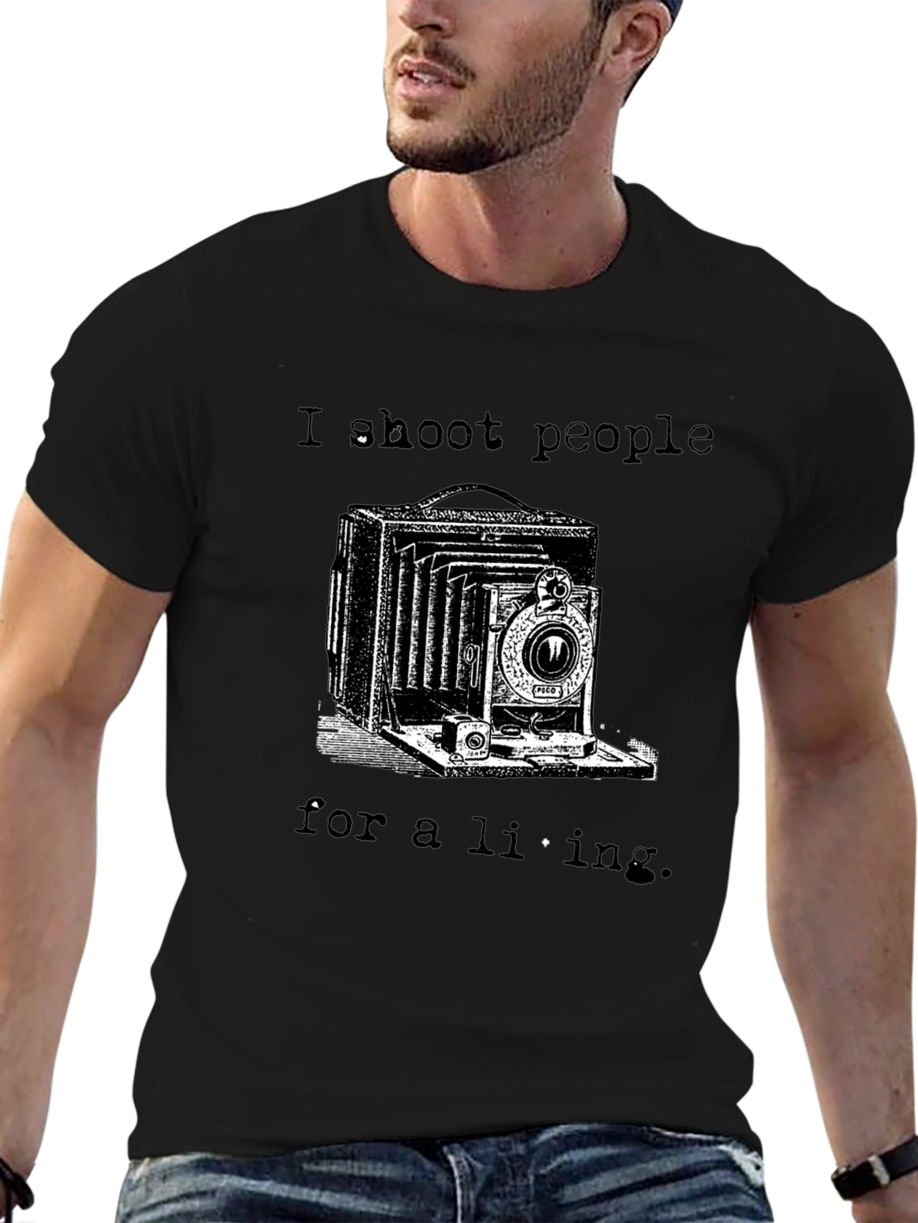 I Shoot People for a Living Black T-Shirt