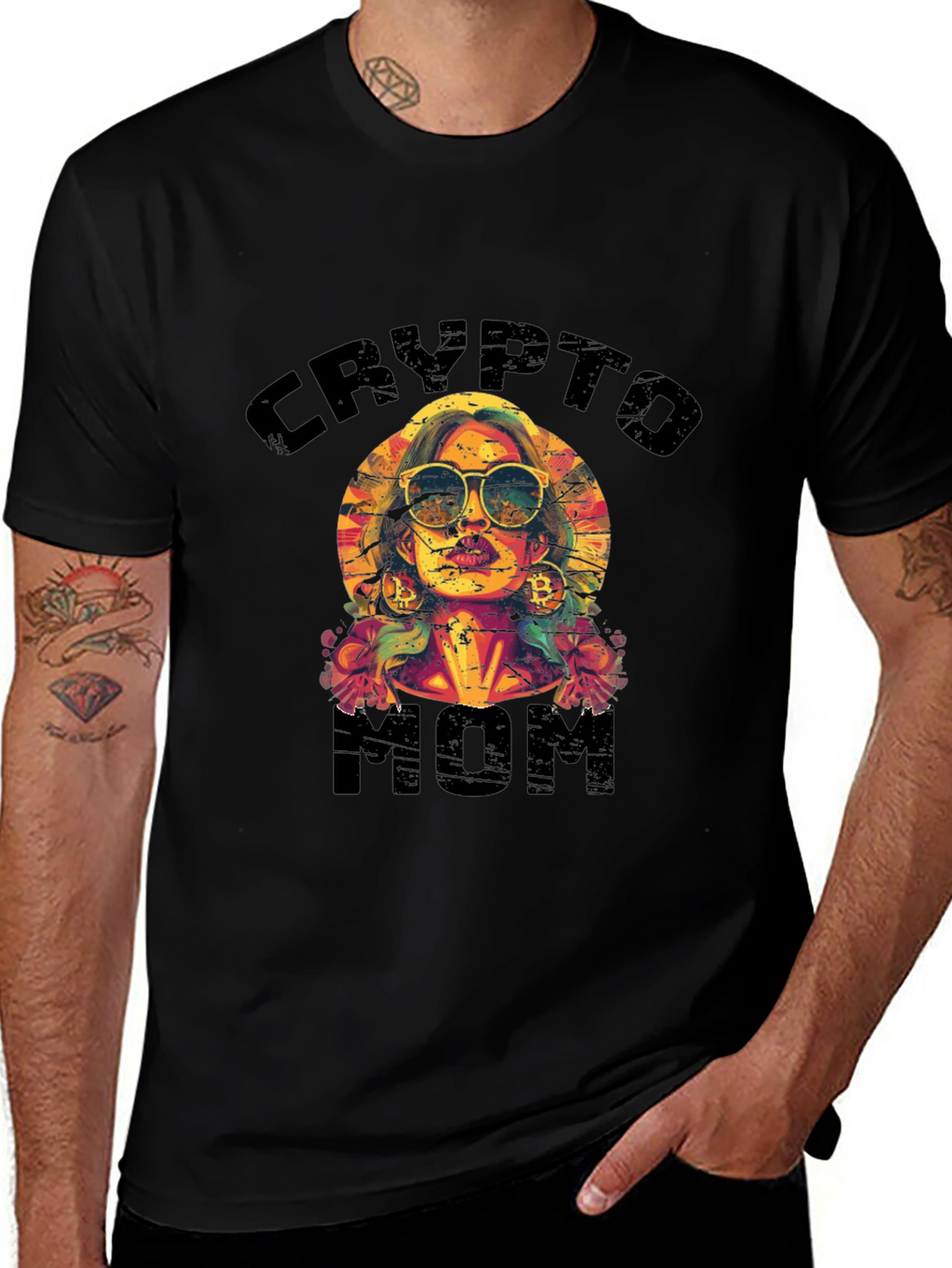 Crypto Mom Graphic T-Shirt - Cool Trendy Design