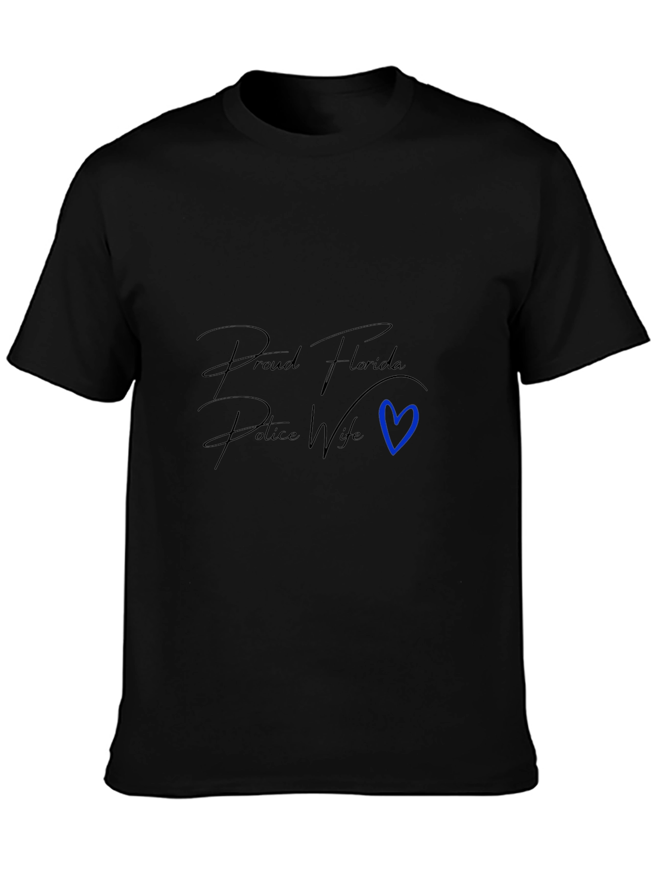 Proud Florida Police Wife Black T-Shirt