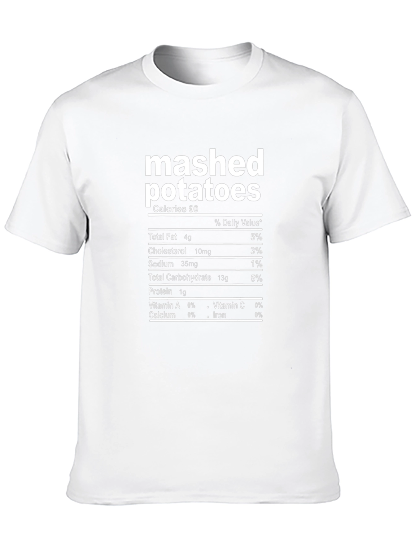 Mashed Potatoes Nutrition Facts Black T-Shirt