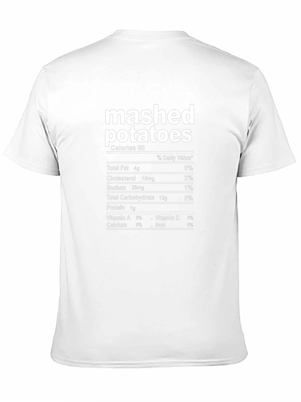Mashed Potatoes Nutrition Facts Black T-Shirt