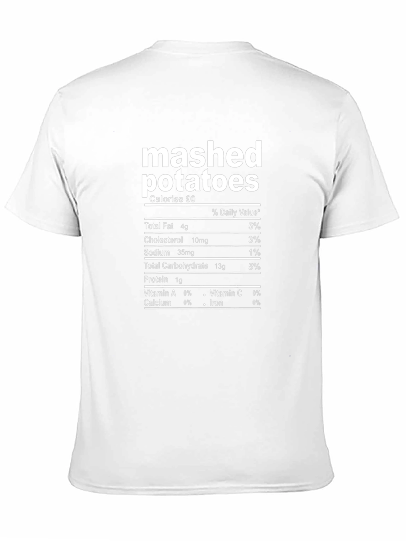 Mashed Potatoes Nutrition Facts Black T-Shirt