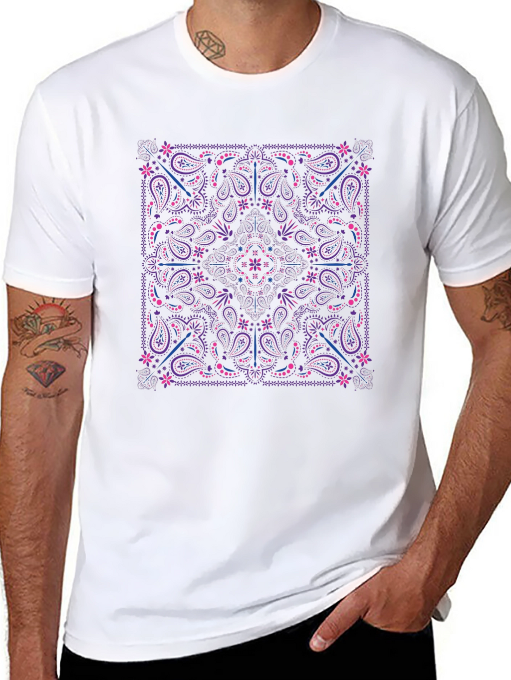 Paisley Print Crewneck T-Shirt