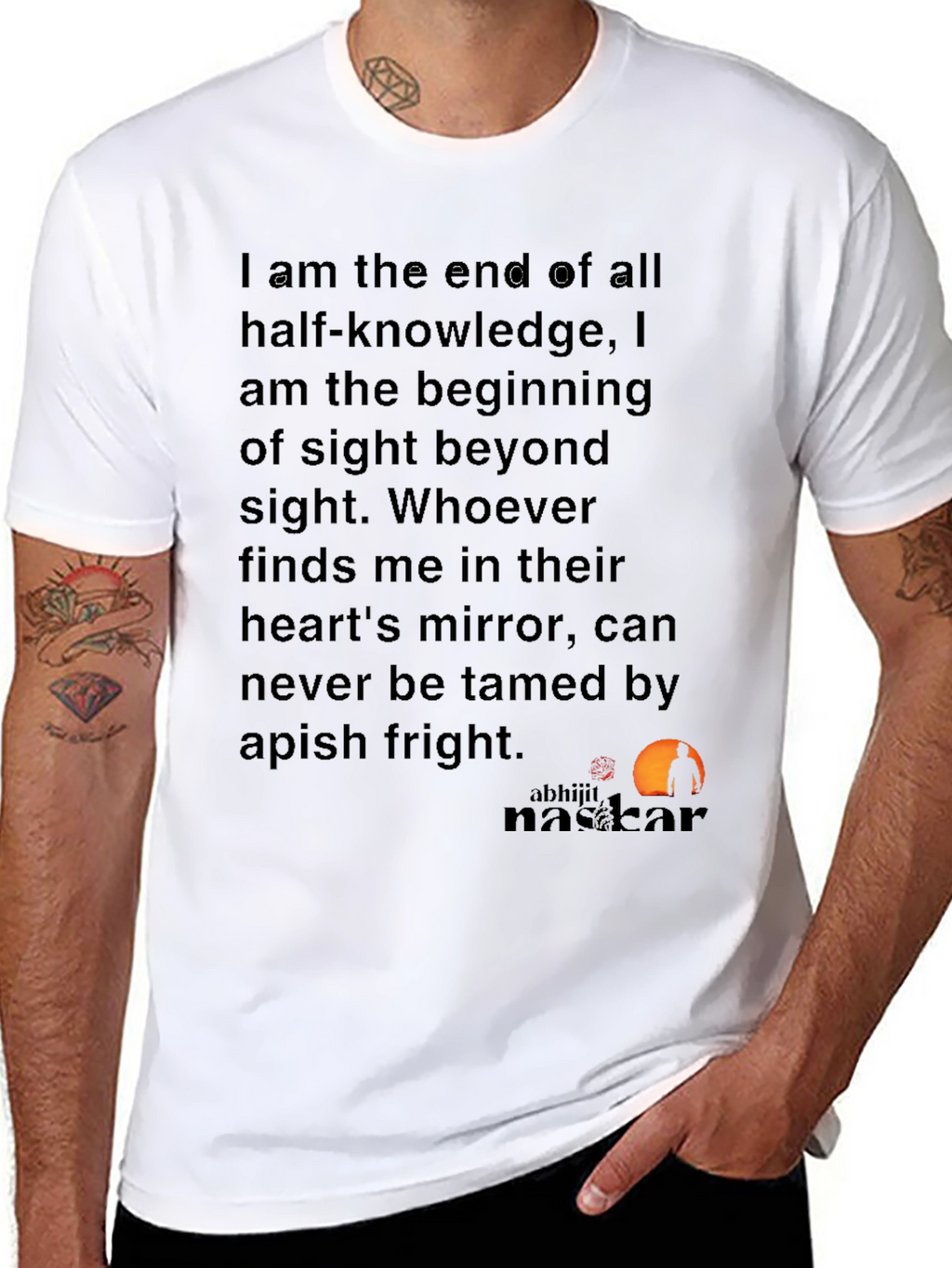 Philosophical Black T-Shirt - End of Half-Knowledge