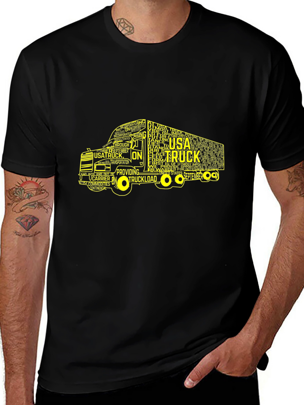 USA Truck Word Art Graphic T-Shirt