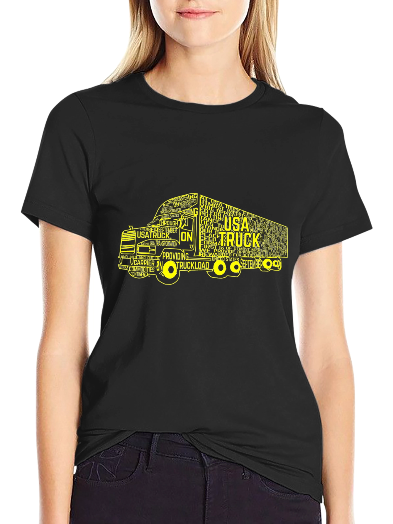 USA Truck Word Art Graphic T-Shirt