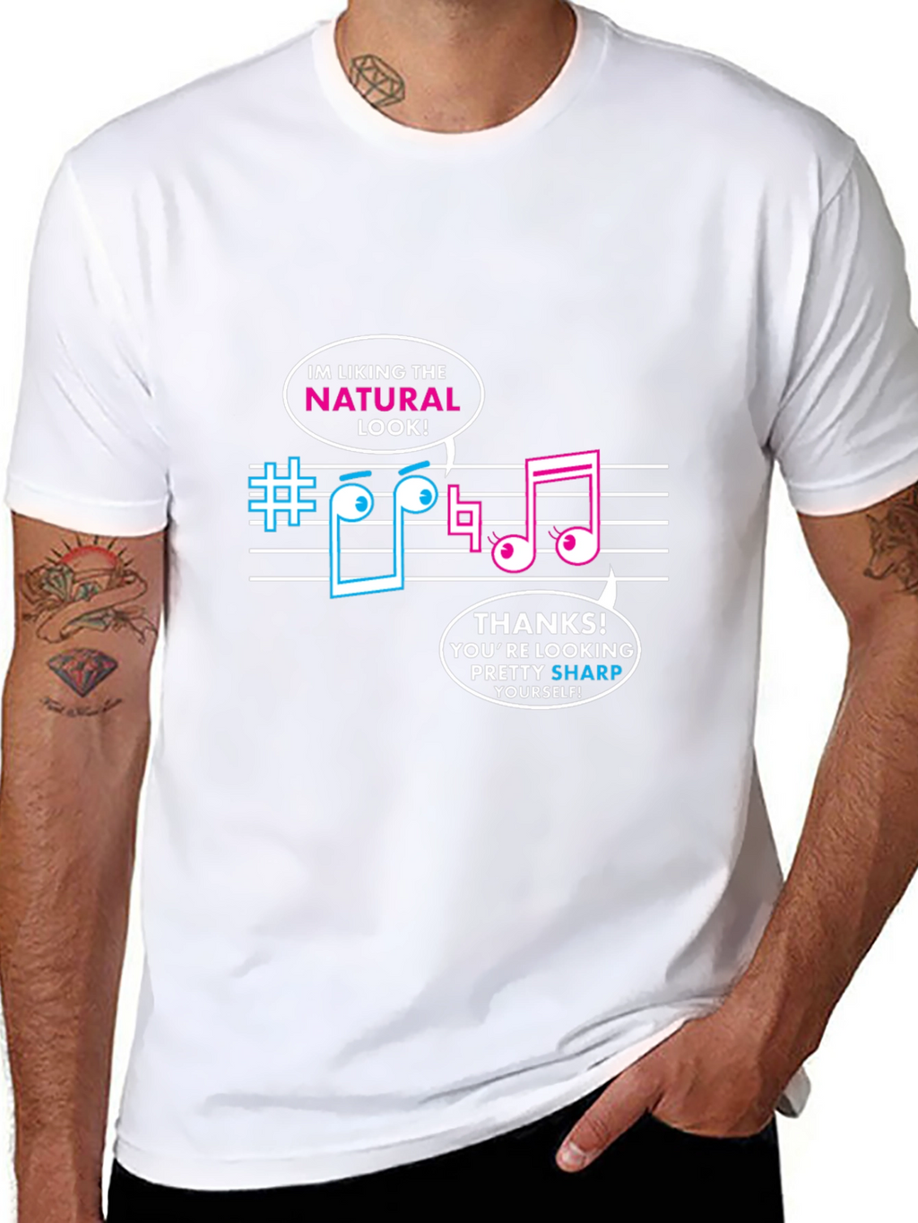 Musical Pun Black T-Shirt - Natural Look Sharp Tee