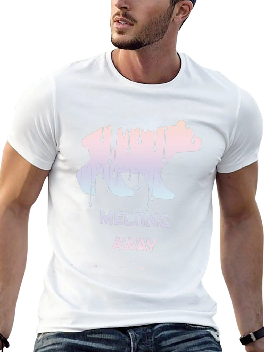 Melting Away Graphic Tee - Cool Bear Design T-Shirt