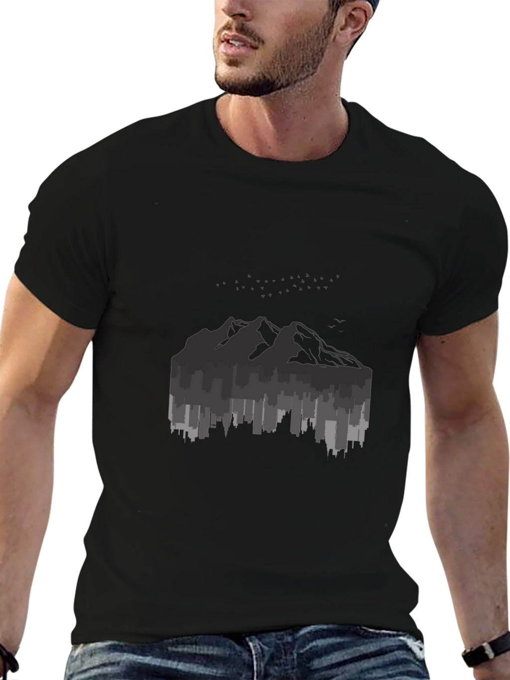 Cityscape Mountain Graphic Tee