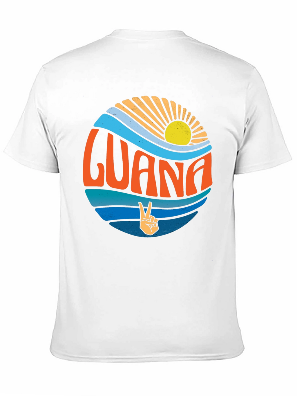 Retro Guana Peace Sign Graphic T-Shirt