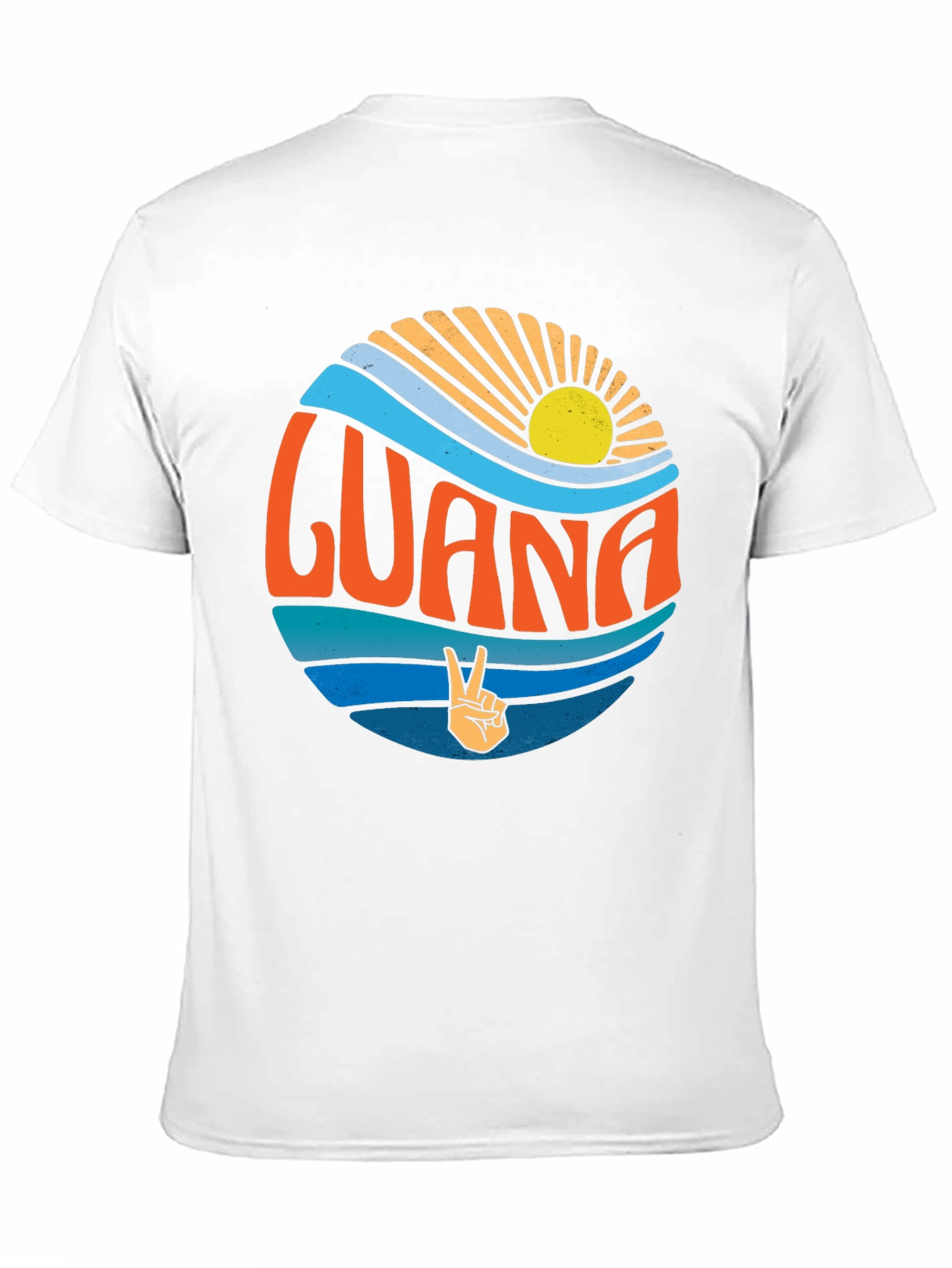 Retro Guana Peace Sign Graphic T-Shirt