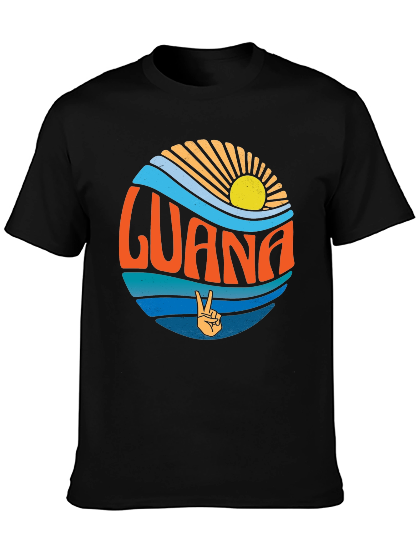 Retro Guana Peace Sign Graphic T-Shirt