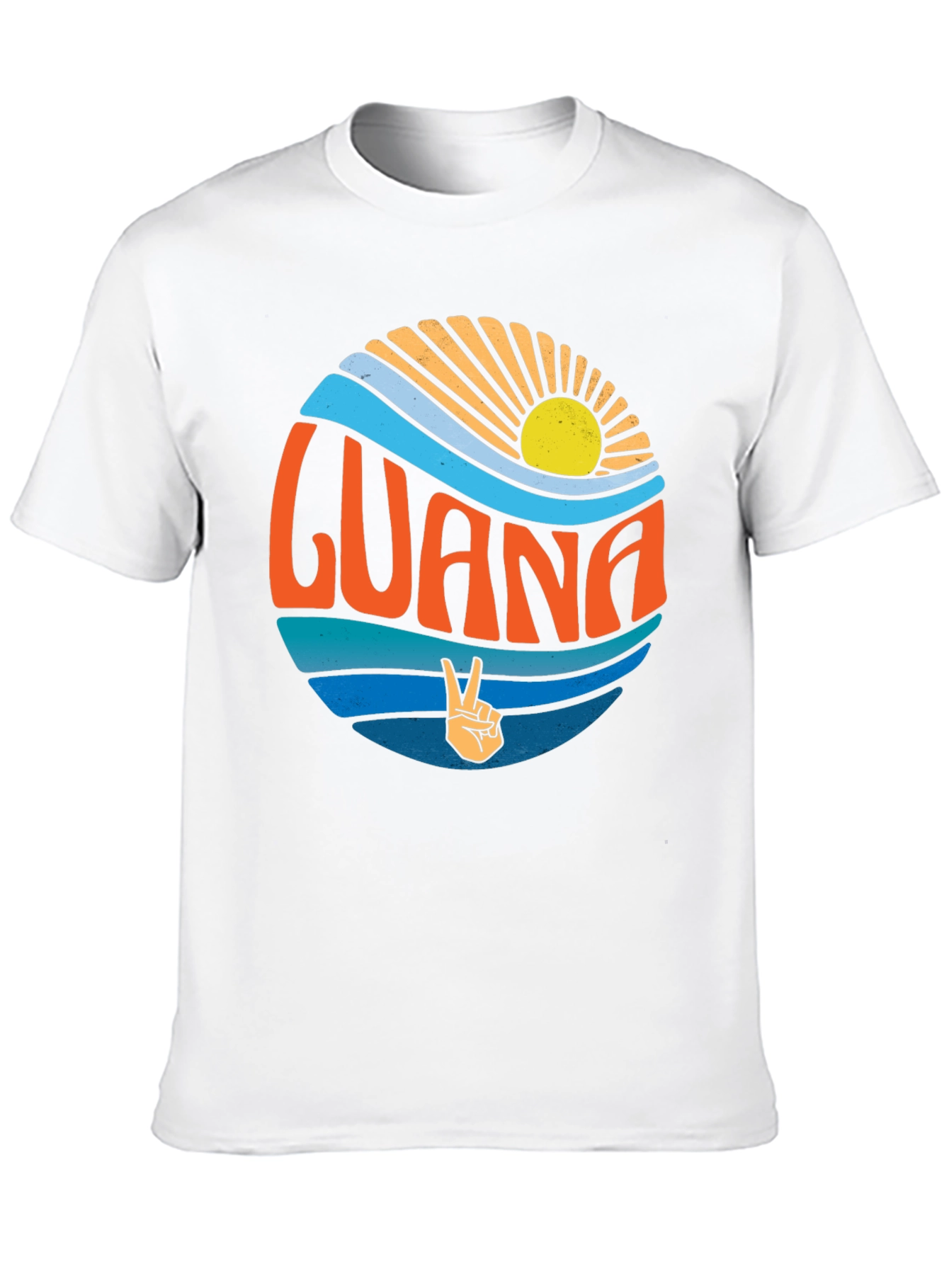 Retro Guana Peace Sign Graphic T-Shirt