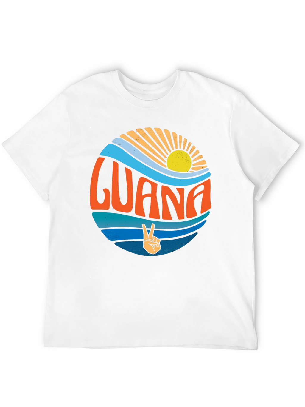 Retro Guana Peace Sign Graphic T-Shirt