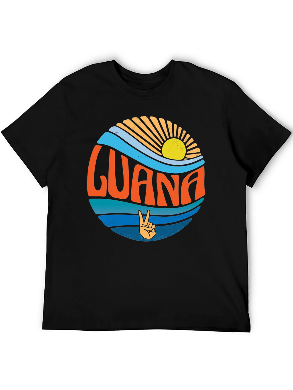 Retro Guana Peace Sign Graphic T-Shirt