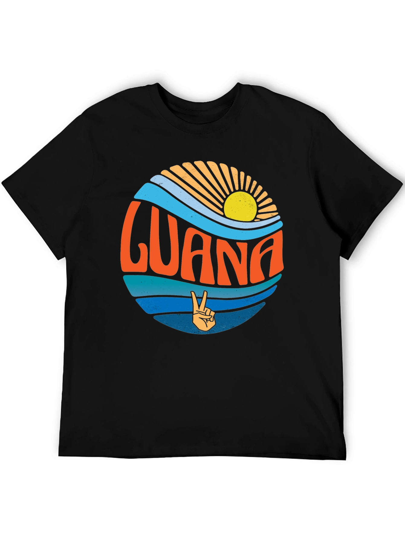 Retro Guana Peace Sign Graphic T-Shirt