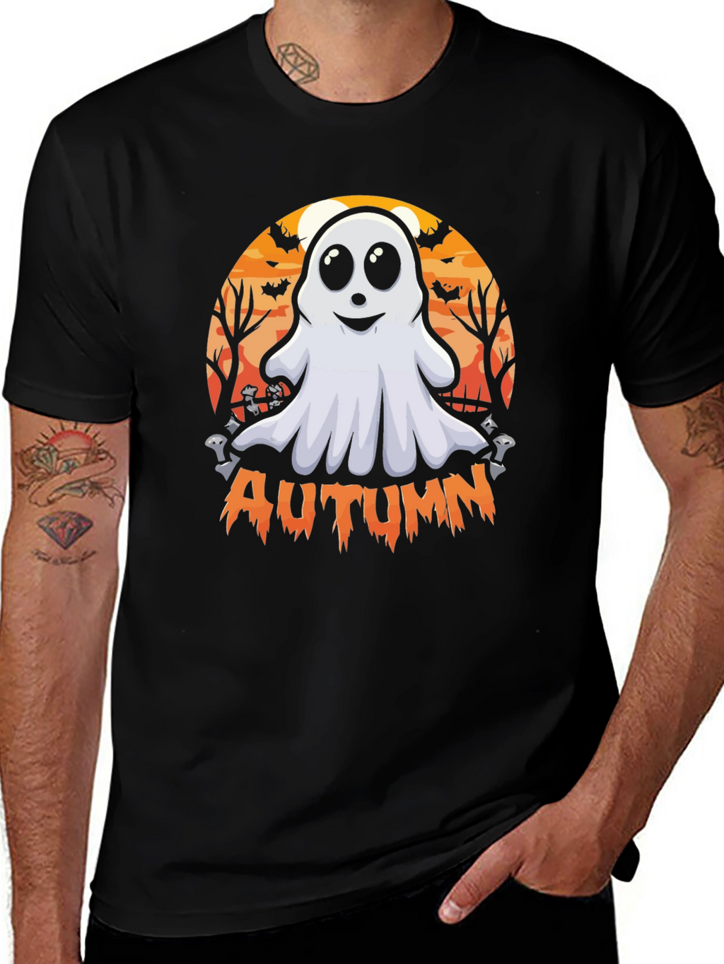 Autumn Ghost Graphic Tee - Halloween