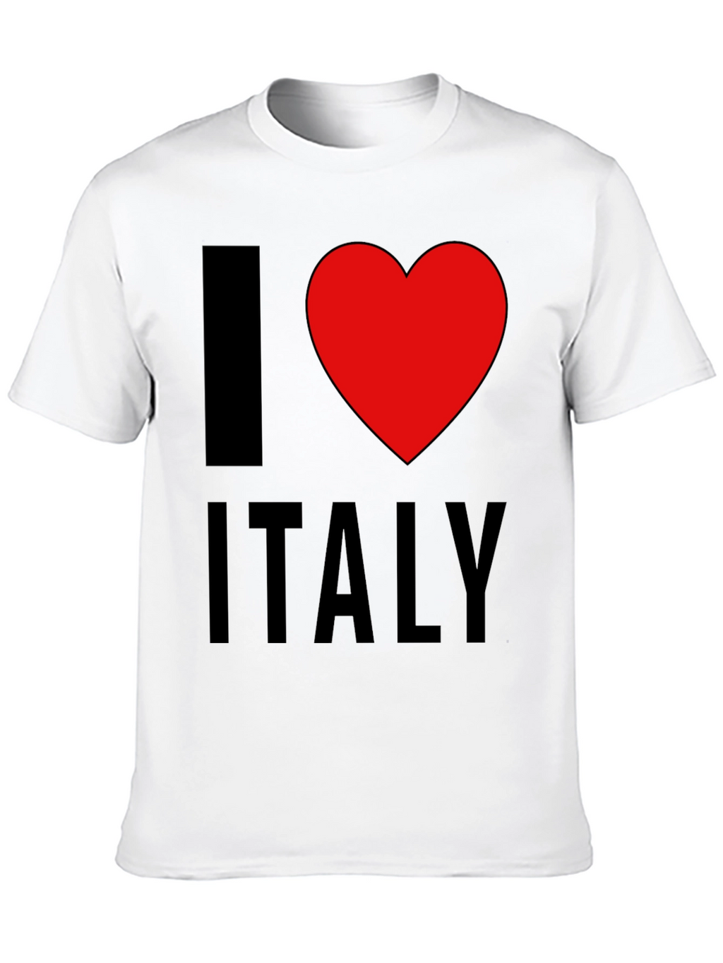 I Love Italy T-Shirt - Black Cotton Tee