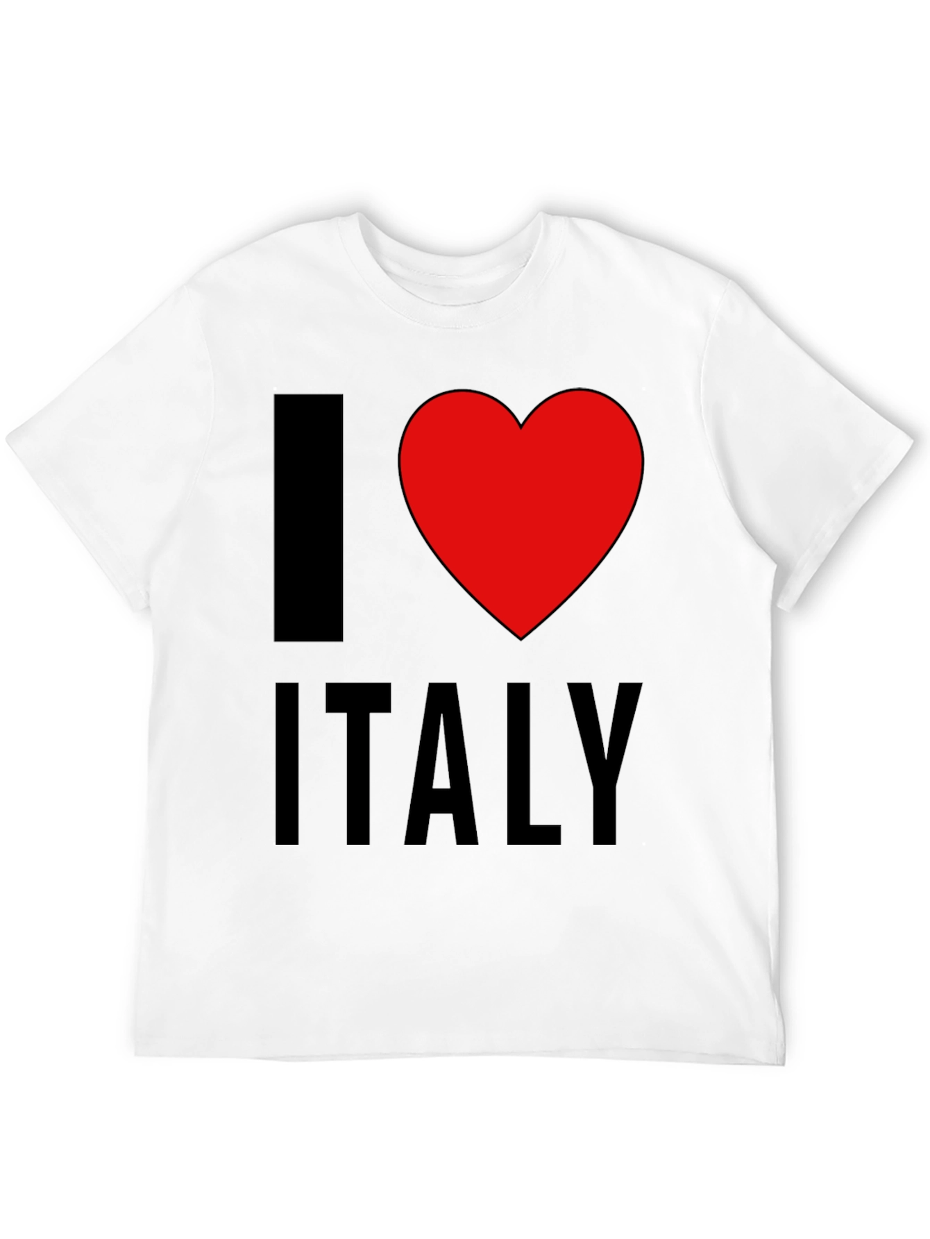 I Love Italy T-Shirt - Black Cotton Tee