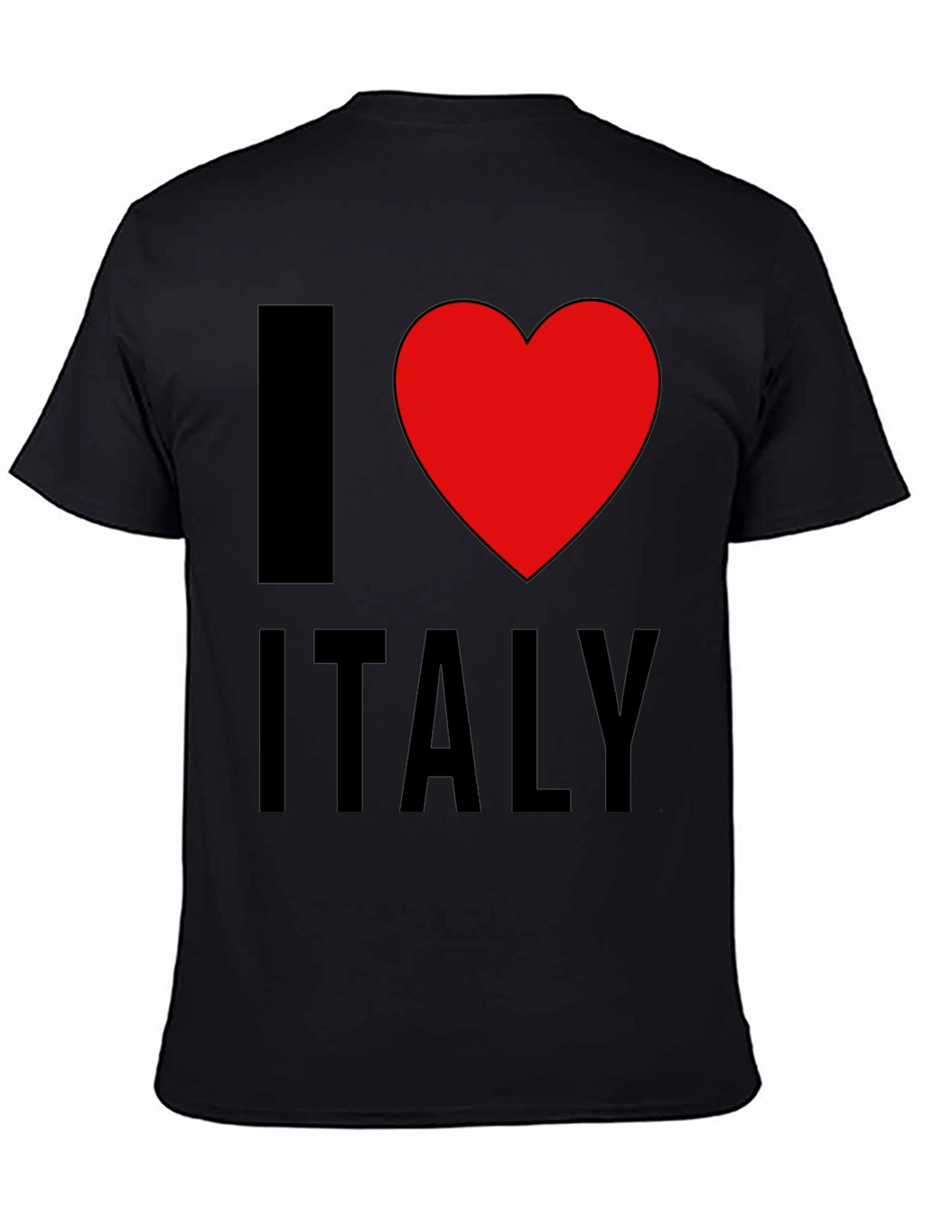 I Love Italy T-Shirt - Black Cotton Tee