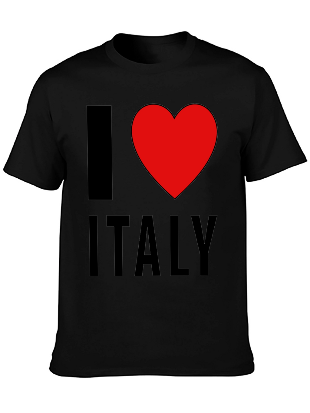 I Love Italy T-Shirt - Black Cotton Tee