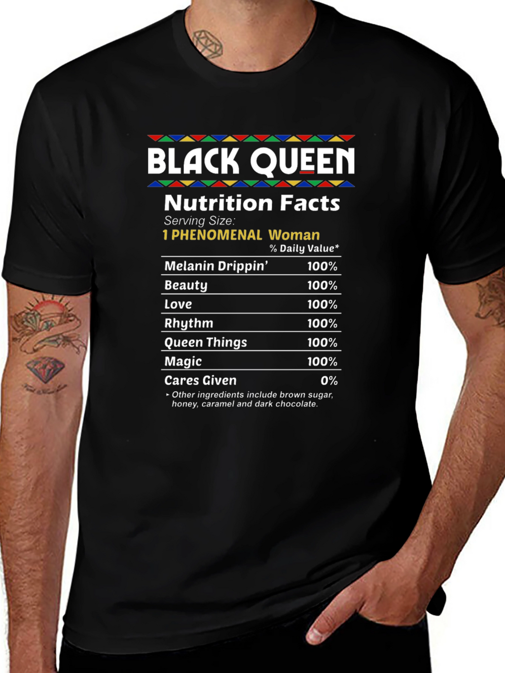 Black Queen Nutrition Facts Graphic Tee