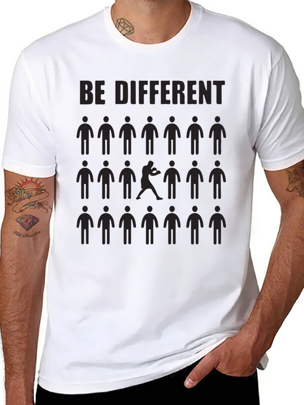 Be Different Graphic T-Shirt - Black Crew Neck Tee