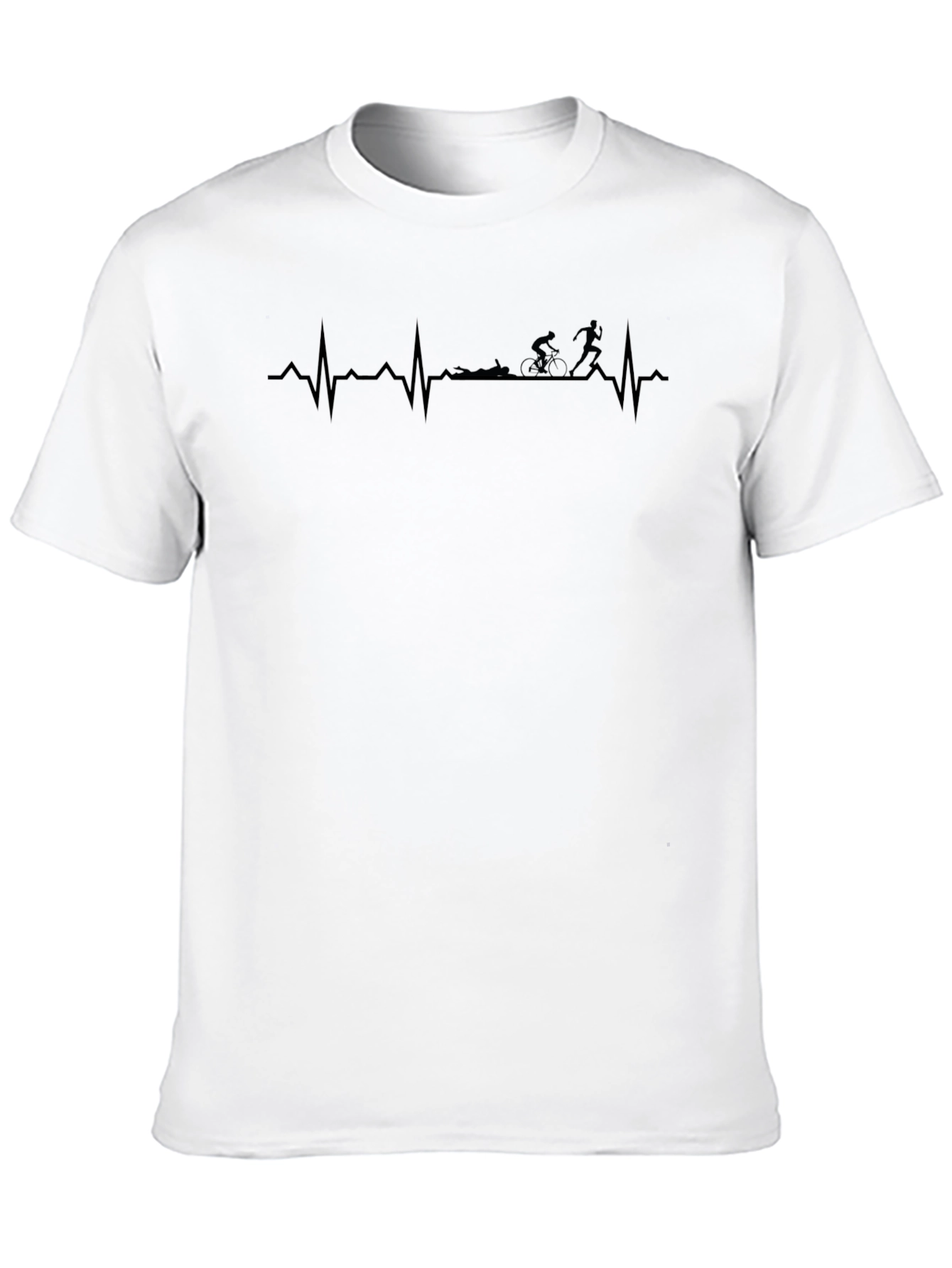 Triathlon Heartbeat T-Shirt - Swim Bike Run