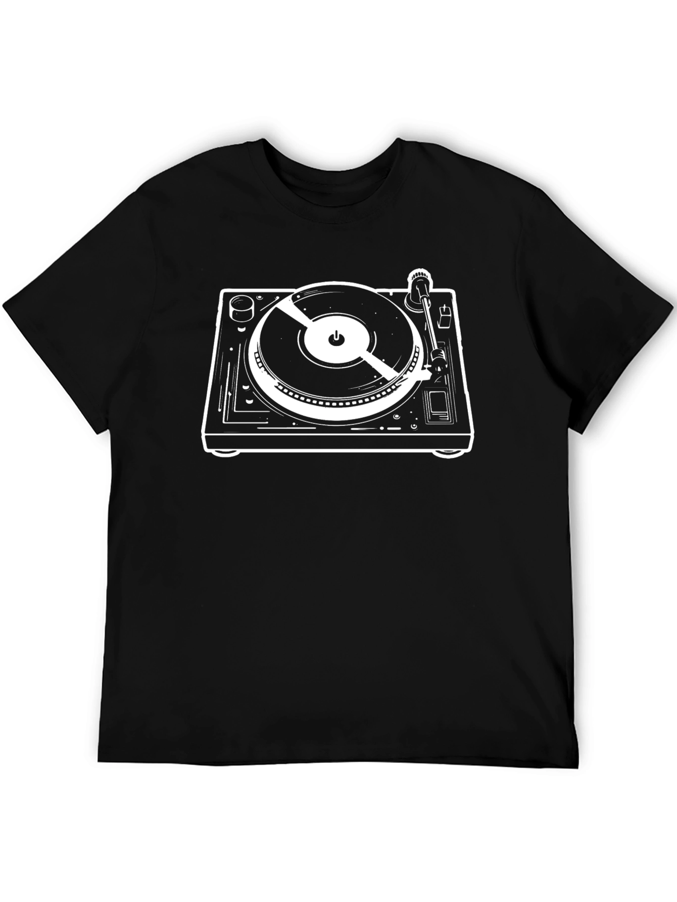 DJ Turntable Graphic Tee - Black