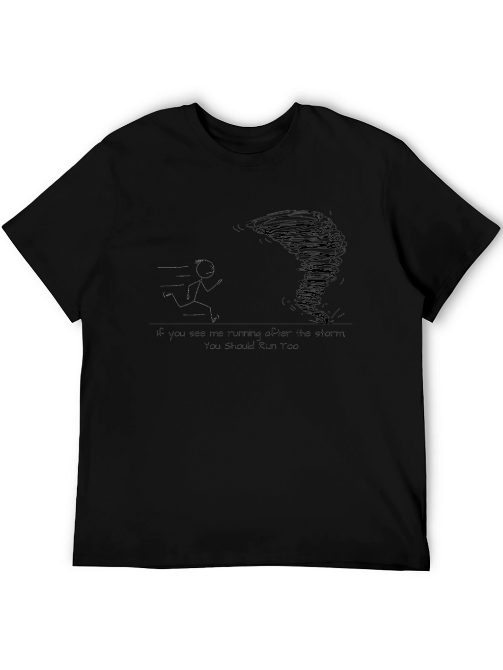 Run From the Storm Black Graphic T-Shirt