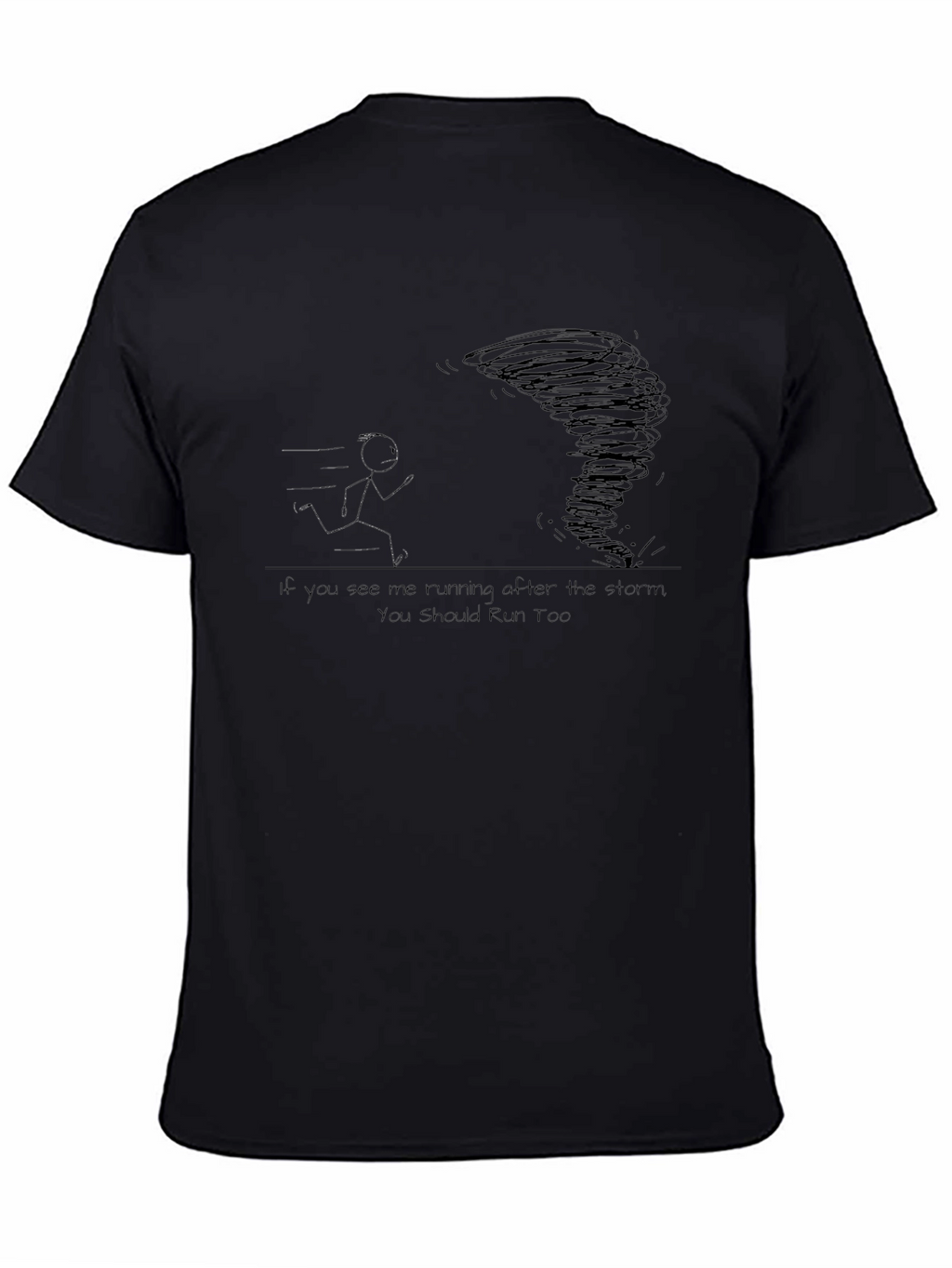 Run From the Storm Black Graphic T-Shirt