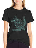 Sea Turtle Graphic Black T-Shirt