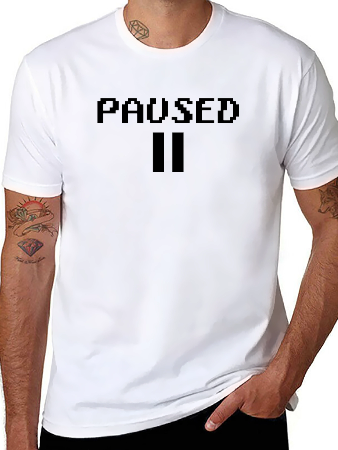 PAUSED Gaming Pixel T-Shirt - Black