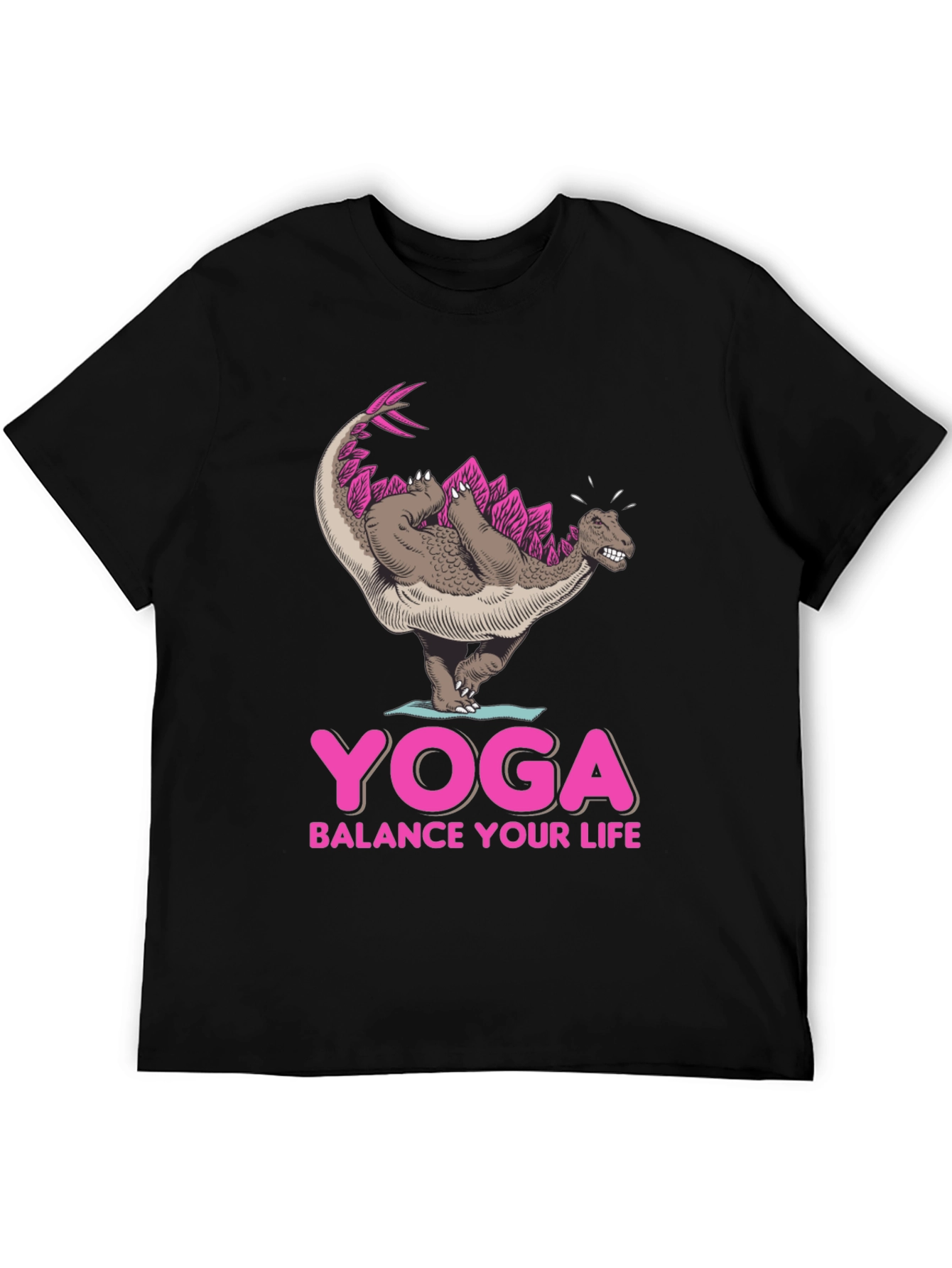Yoga Dinosaur Graphic Tee - Balance Your Life
