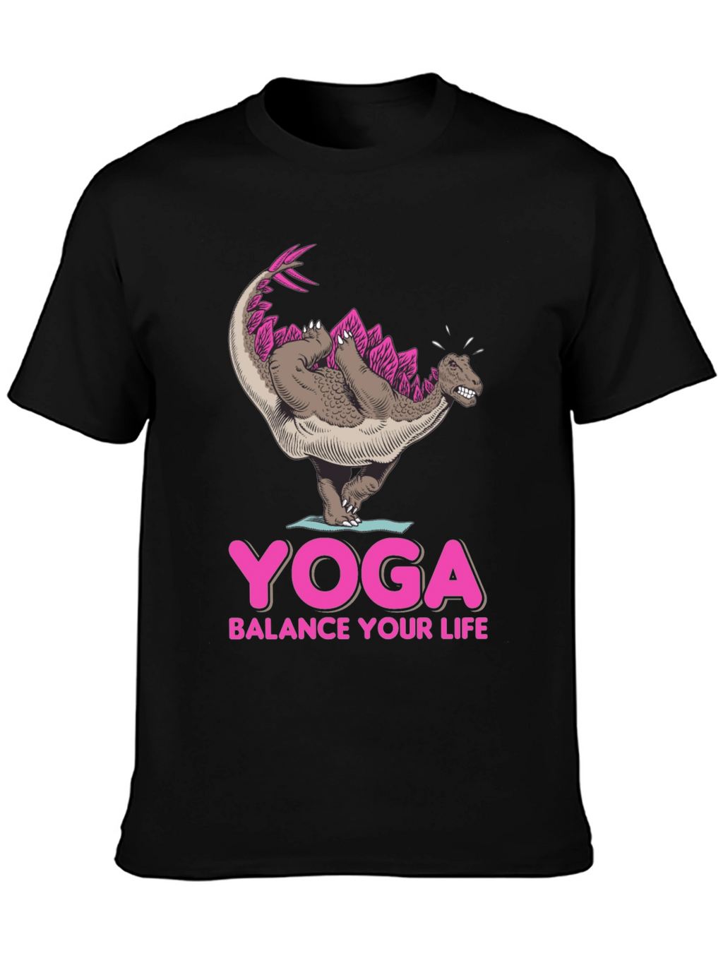 Yoga Dinosaur Graphic Tee - Balance Your Life
