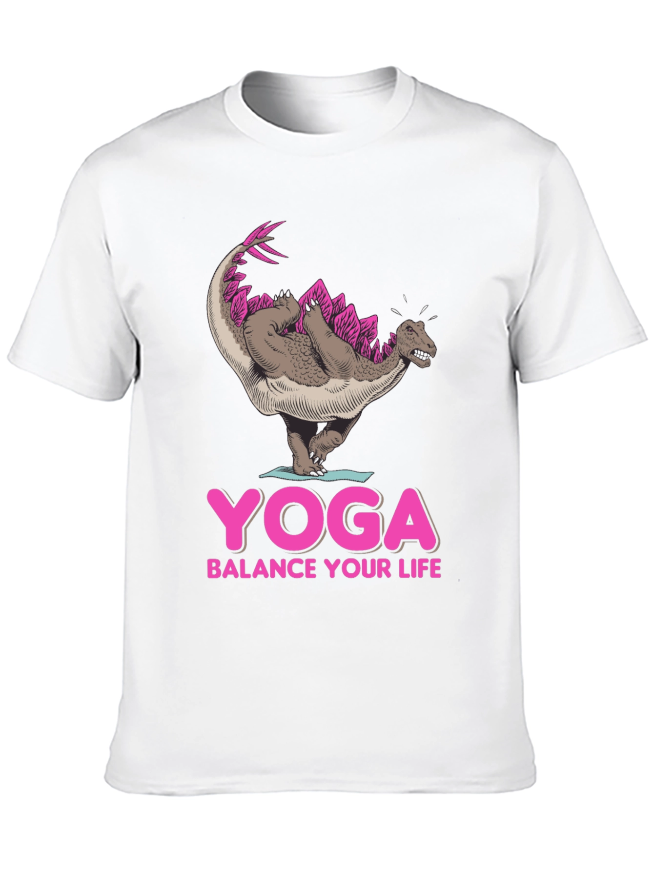 Yoga Dinosaur Graphic Tee - Balance Your Life