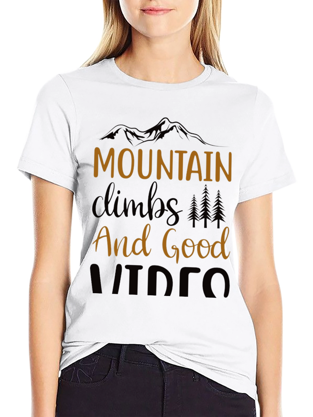 Mountain Climbs and Good Videos Black T-Shirt