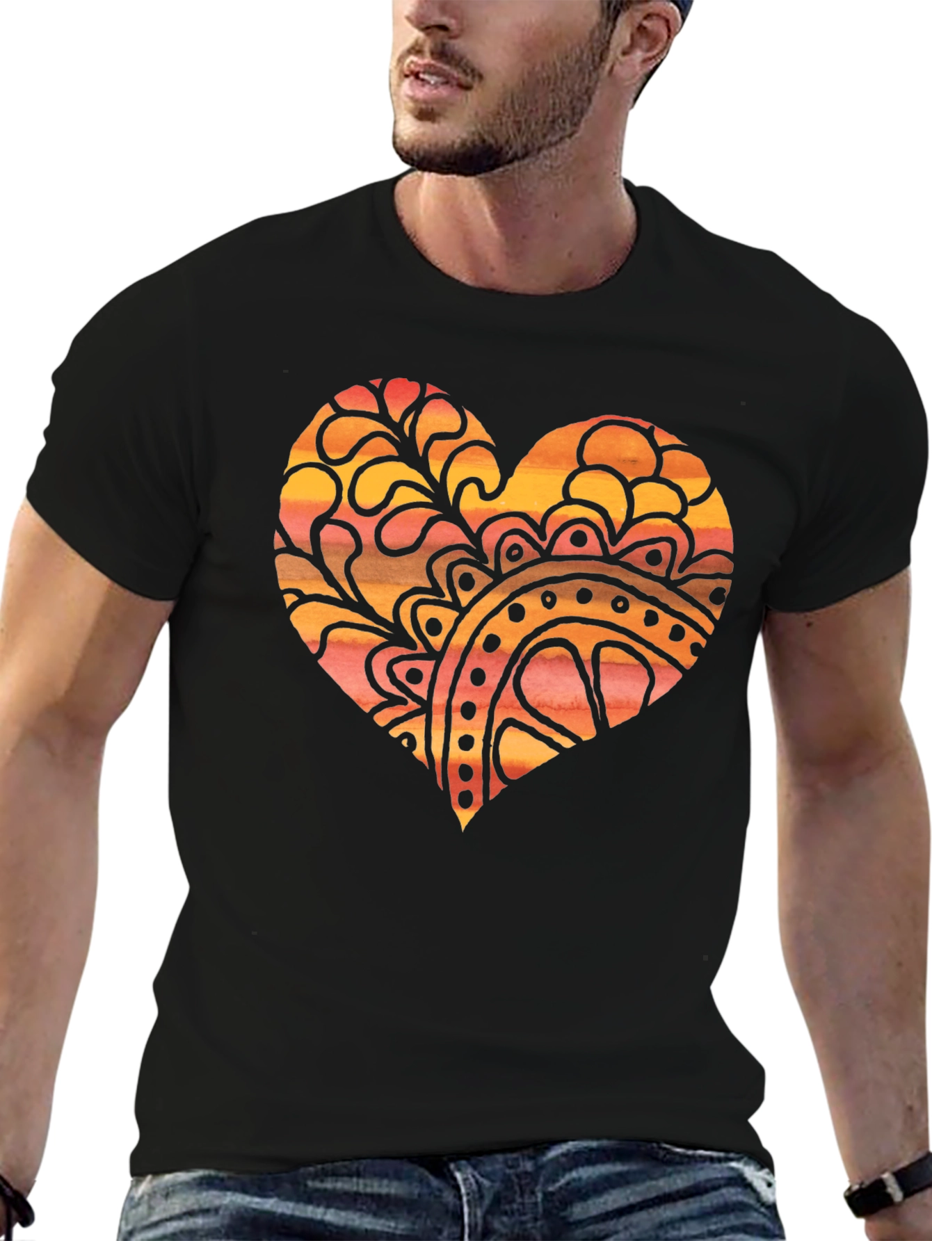 Boho Heart Graphic Tee - Unique Design