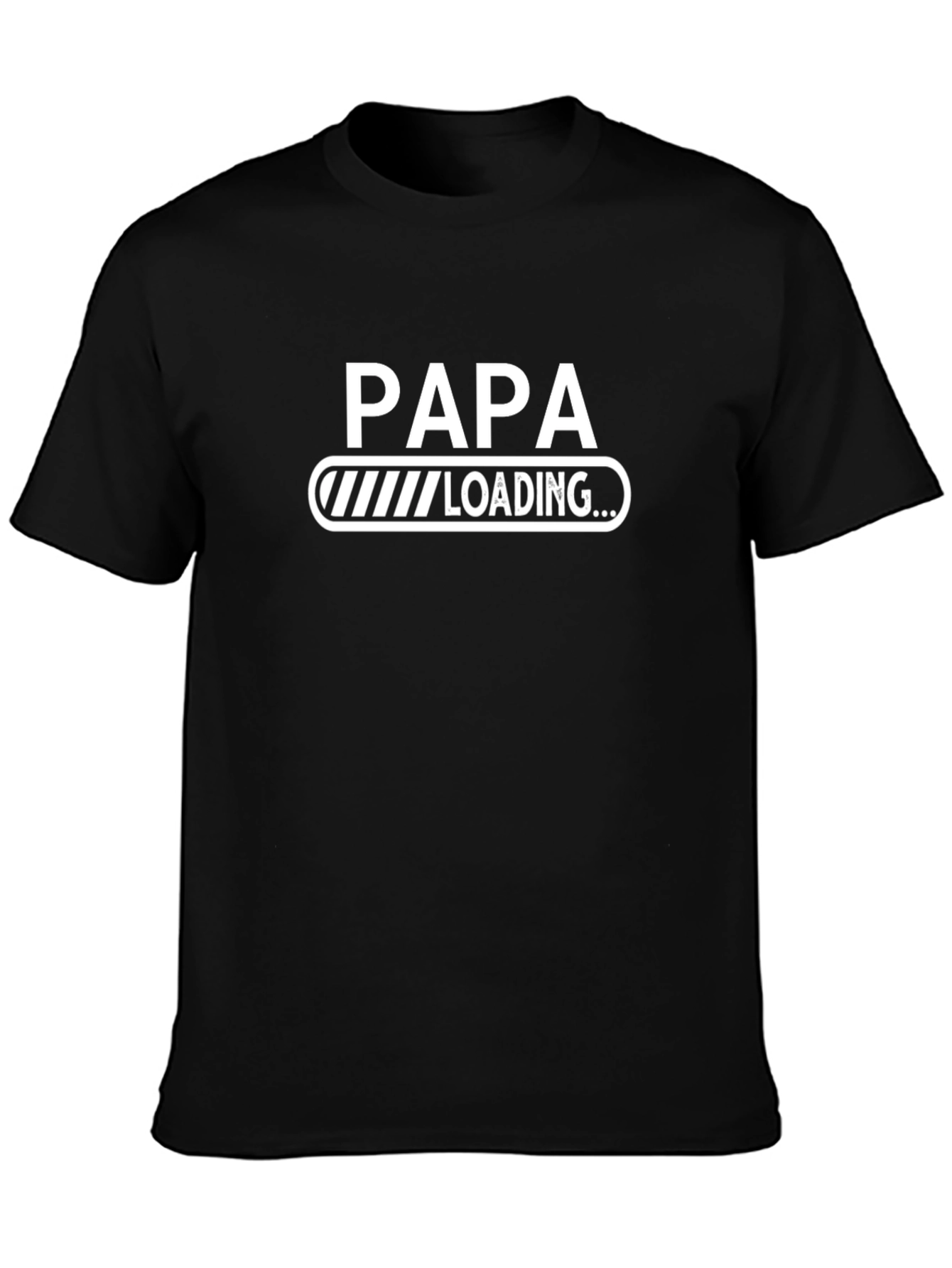 Papa Loading Funny Black T-Shirt - Fathers Day Gift