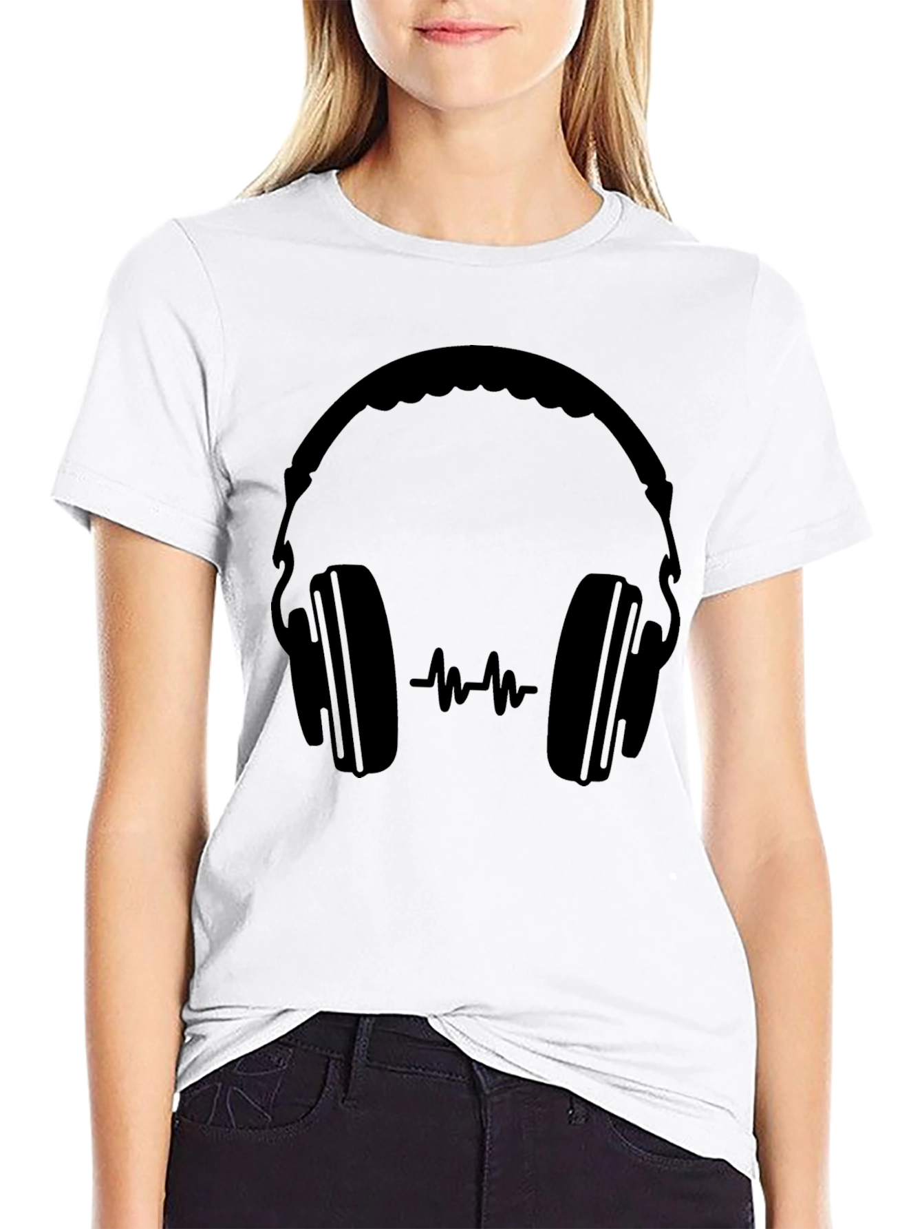 Headphones Graphic Tee - Modern Music Lover T-Shirt