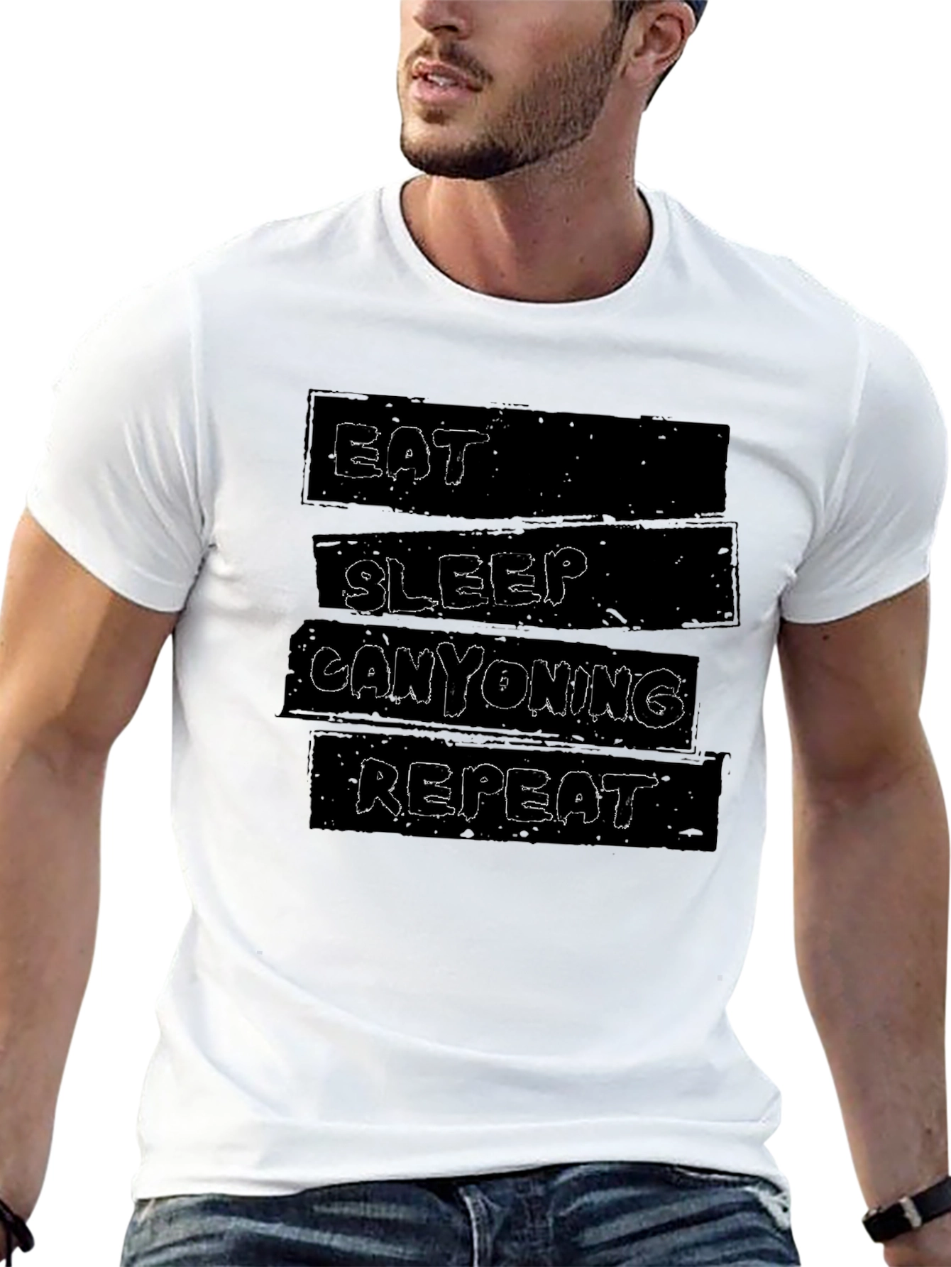 Eat Sleep Canyoning Repeat Black T-Shirt