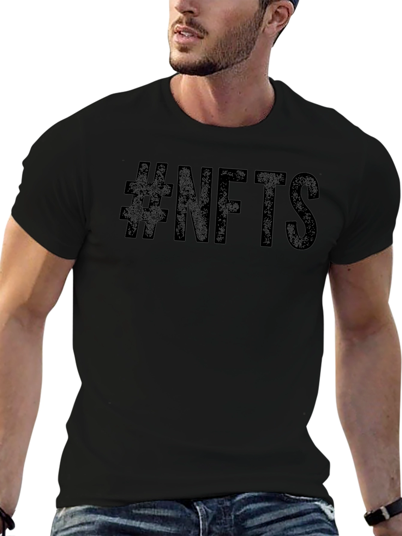 #NFTs Black Graphic Tee - Mens Casual Fashion