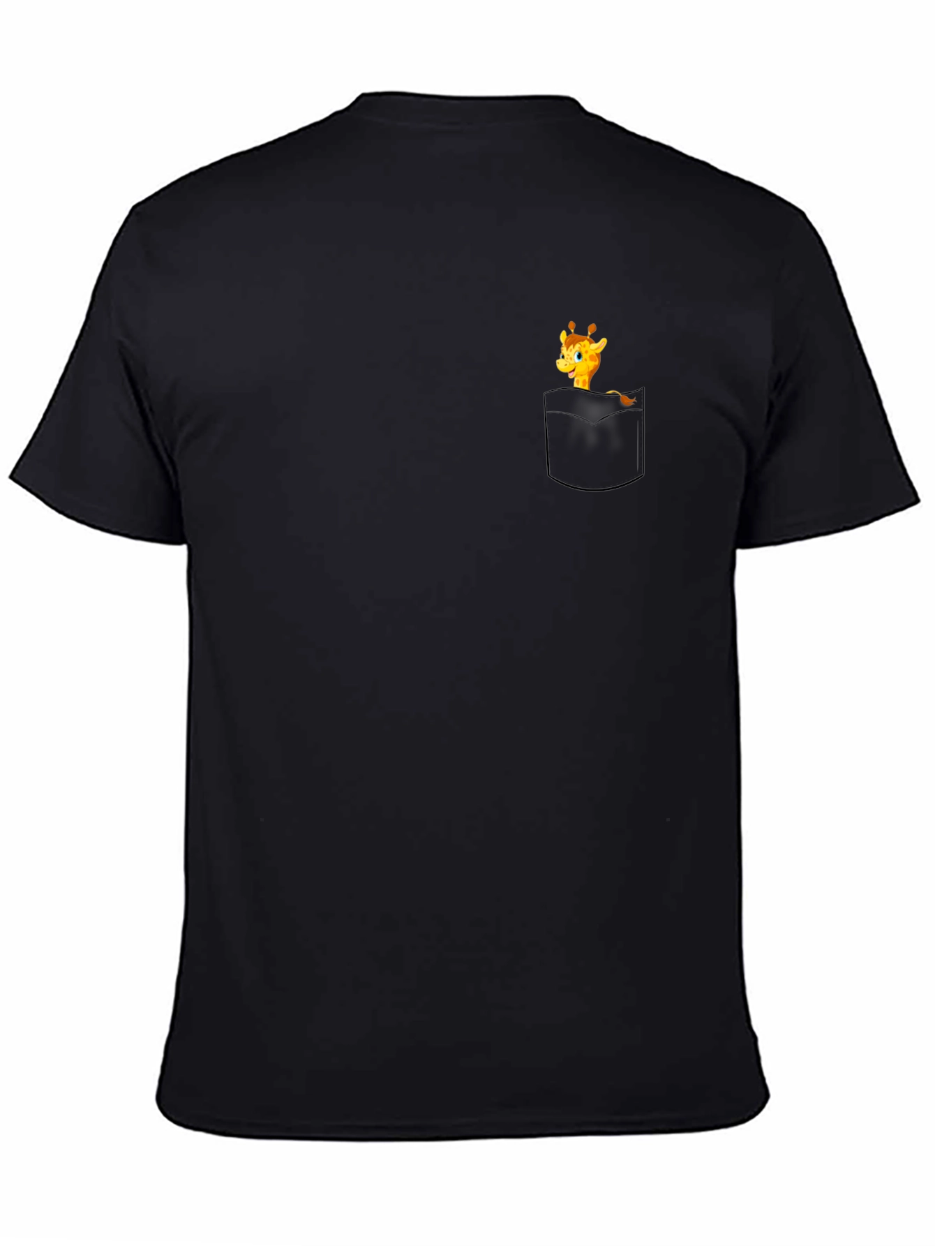 Giraffe Pocket Graphic Tee - Black