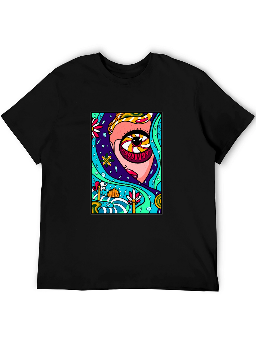 Psychedelic Eye Graphic Black Tee